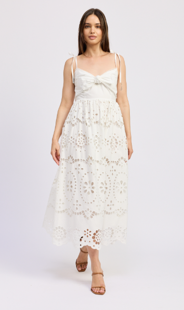 Isabella Embroidered Midi Dress