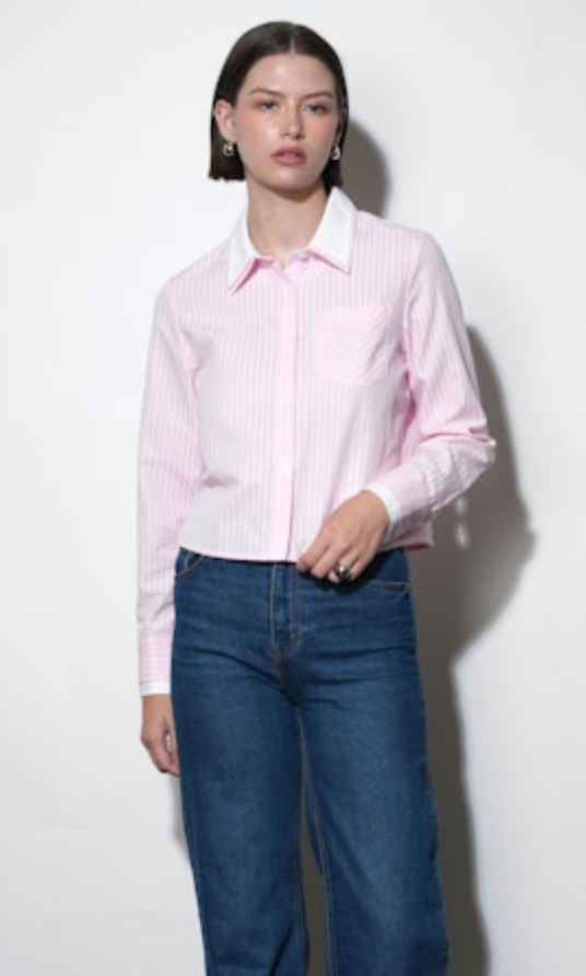 Daphne Contrast Button Down Shirt