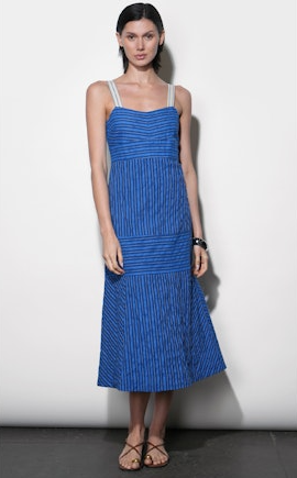 Gail Stripe Work Midi Dress