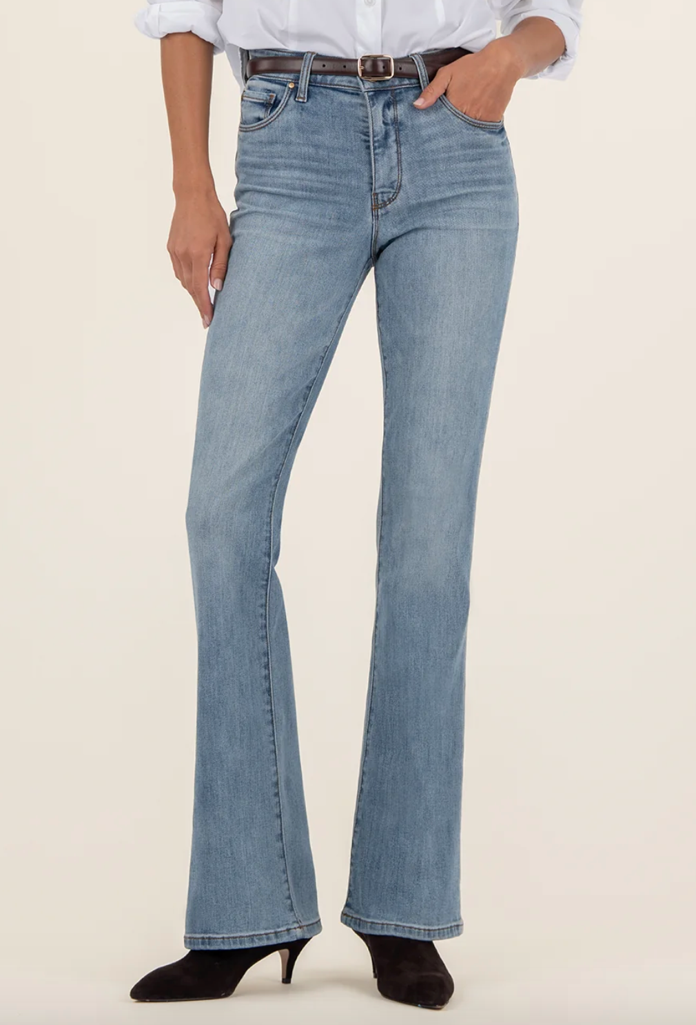 Ana  High Rise Fab Ab Flare- Baby Dn All Over