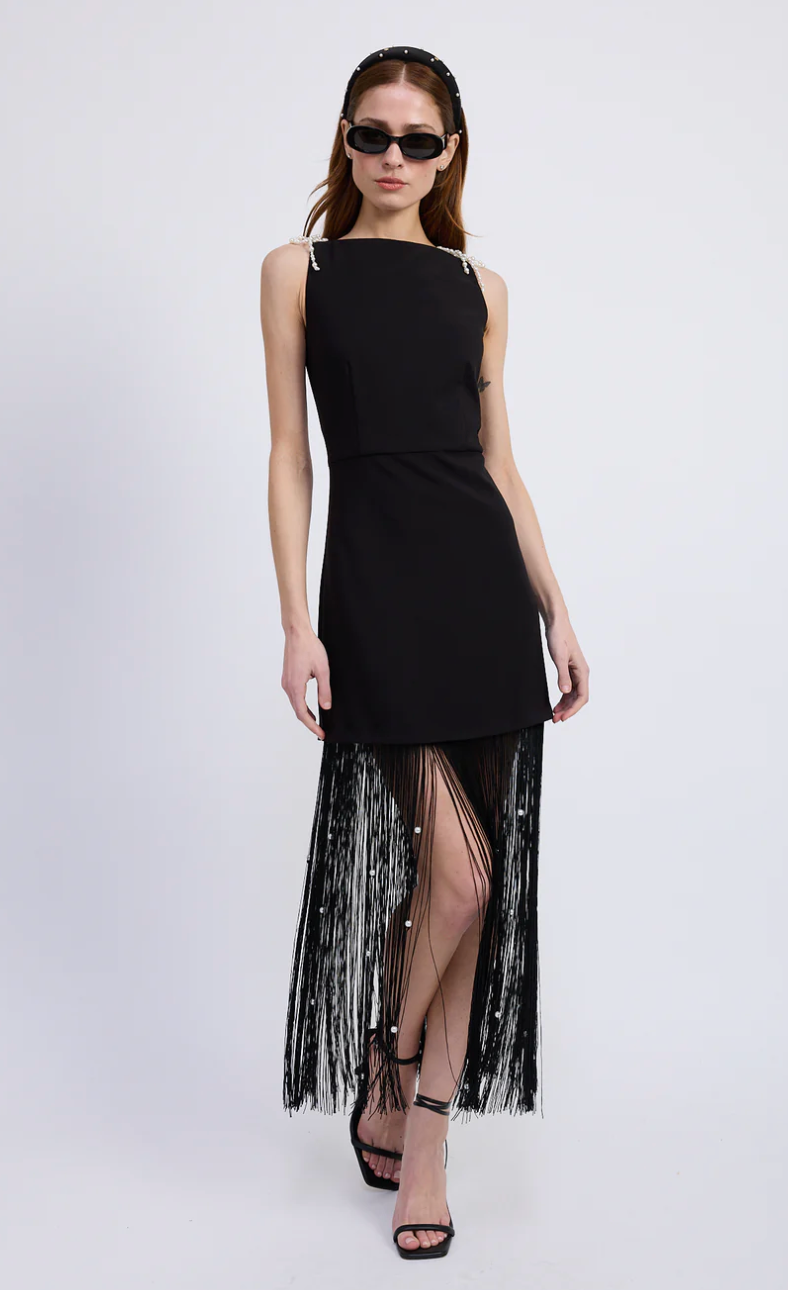 Leah Fringe Mini Dress Bliss Easton Leah Fringe Mini Dress Bliss Easton