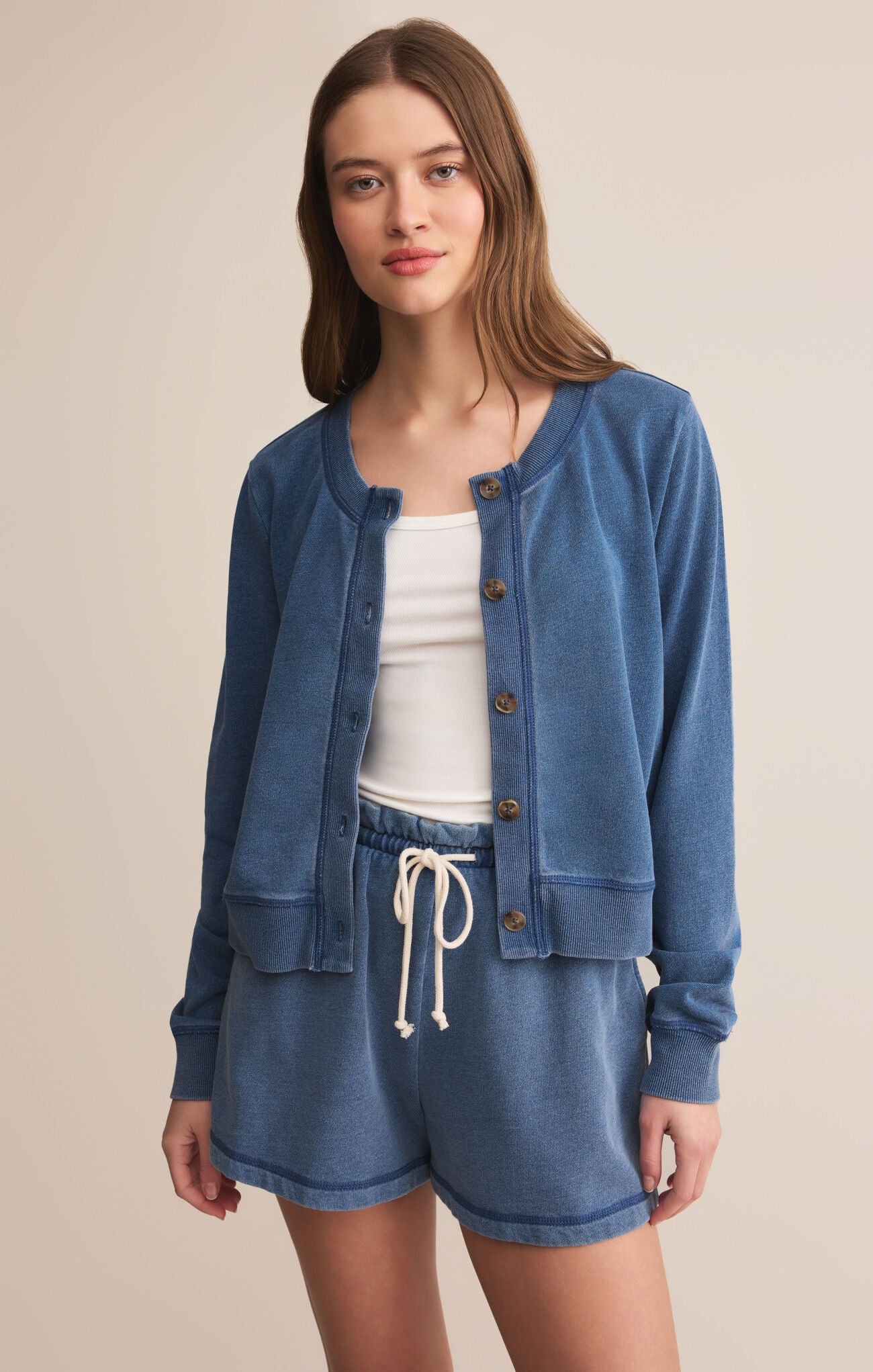 Daily Knit Denim Cardigan