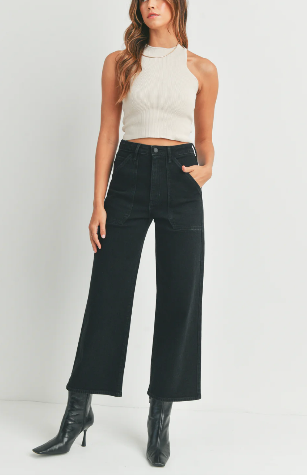 Patch Pocket Wide Leg