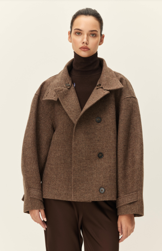 walker high neck short coat