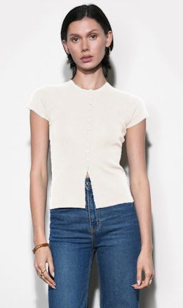 Vera Crew Neck Button Detailed Knit Top