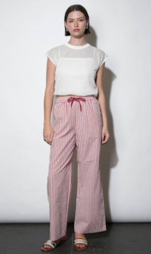 Hellen Stripe Pull Up Drawstring Pant
