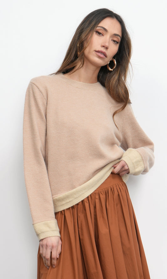 Dessi Cozy Pull Over Two Toned Sweater