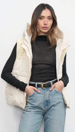 Douglas Ribbed Puffer Hooded Vest