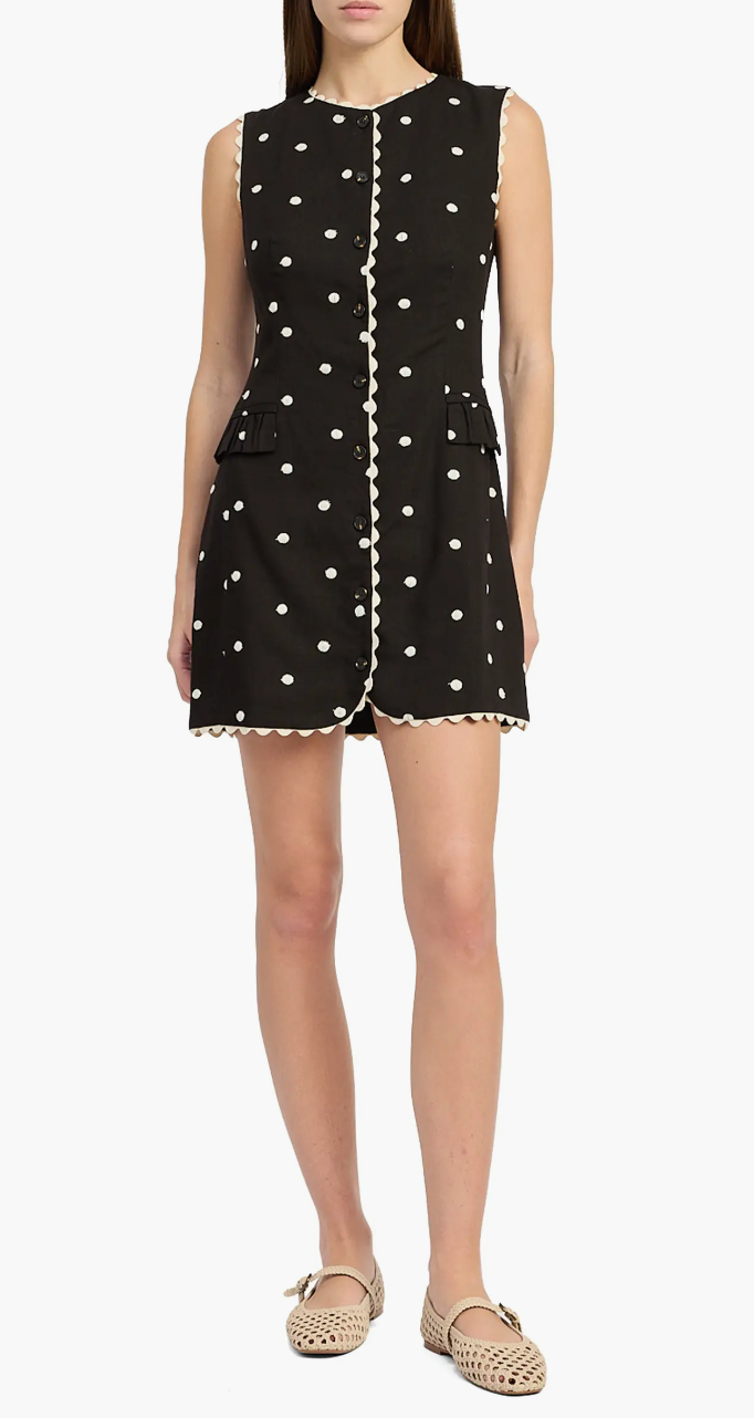 heather embroidered mini dress