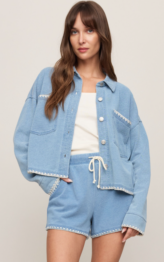 All Day Crop Whipstitch Jacket