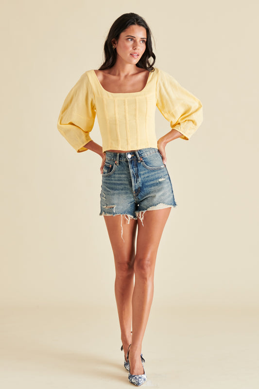 Shay Top Yellow - Light and Flowy Long Sleeve  