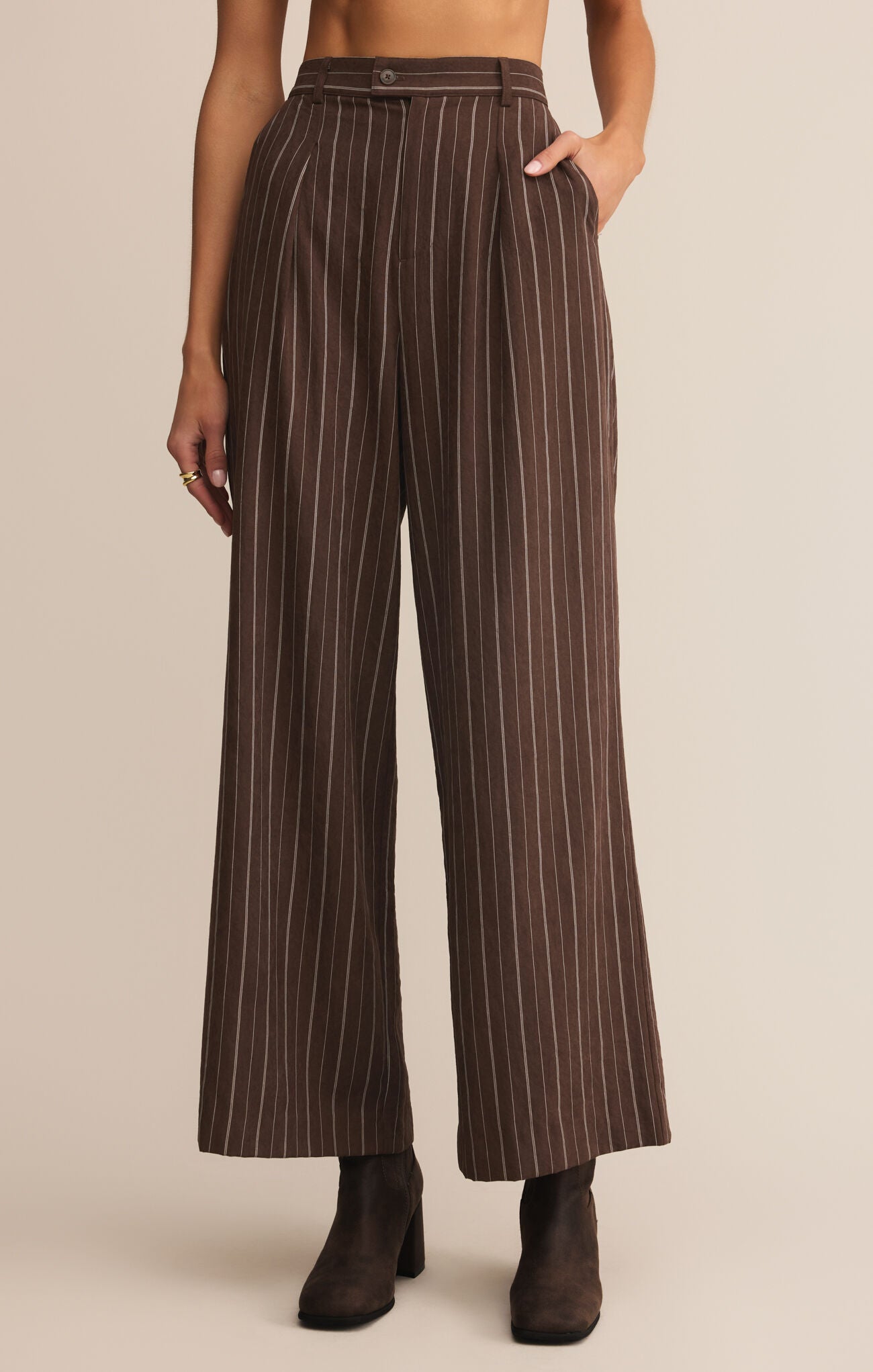 Alma Pinstripe Wide Leg Pant