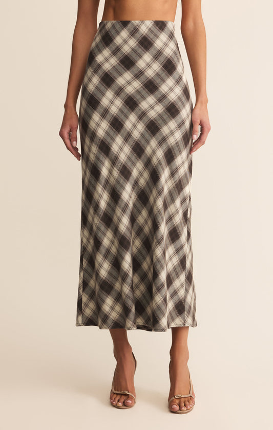 Eropa Plaid Midi Skirt