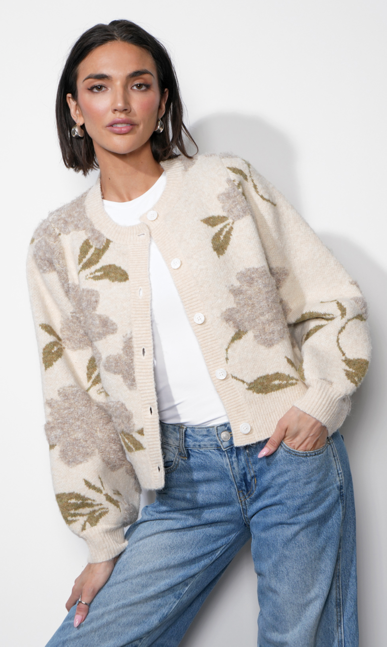 Skylar Cozy Floral Cardigan