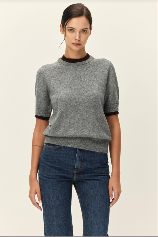 sloane contrast crew neck sweater