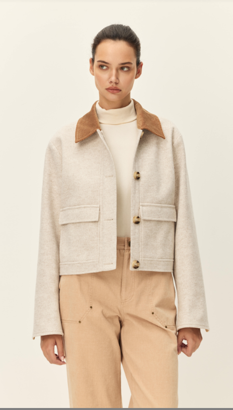 luc corduroy collar short jacket